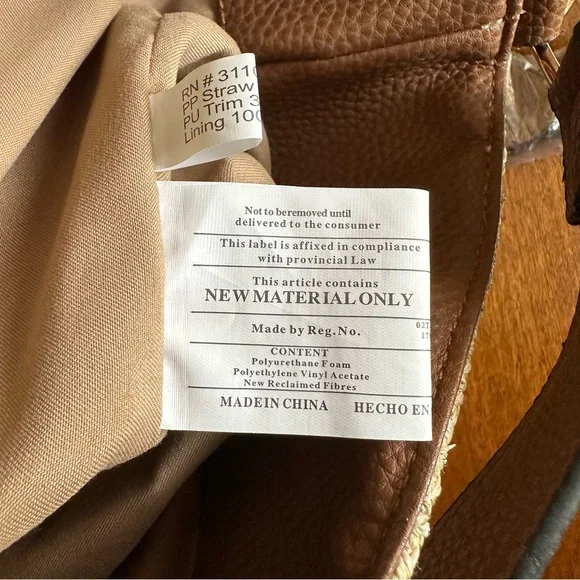 Kim Rogers Woven Straw Hobo Shoulder Bag w/ Removable Strap Tan/Natural NWOT - Picture 10 of 15